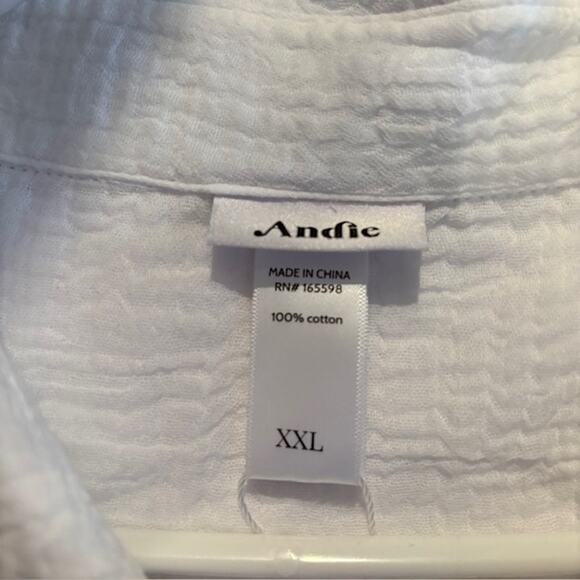 NWT Andie Resort Wear Corvo White Gauze Swim Button Coverup Sz XXL - Picture 3 of 7